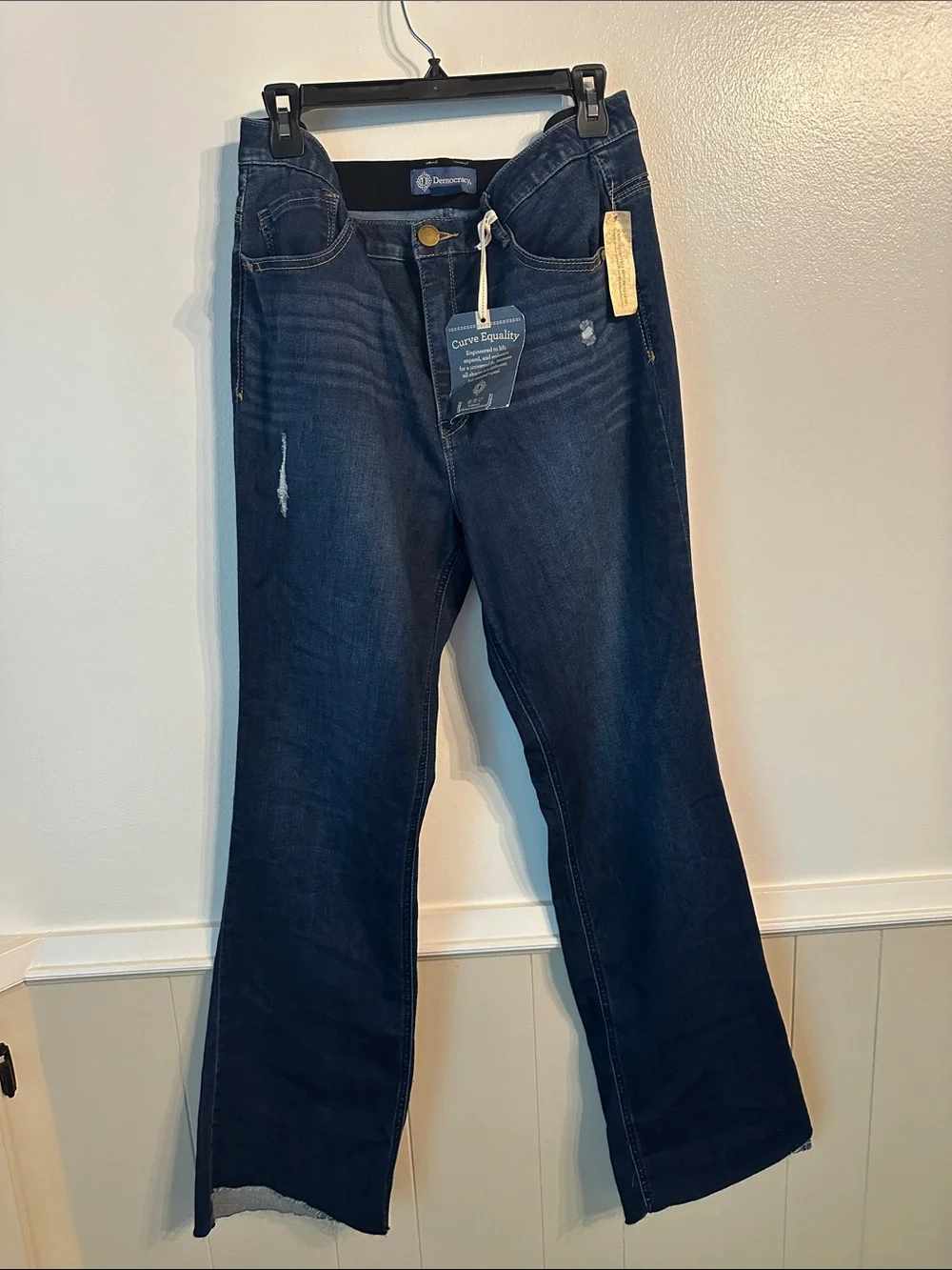 Democracy Dark Blue Wide Leg Jeans - Curve Equality - Picture 1 of 12